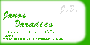 janos daradics business card